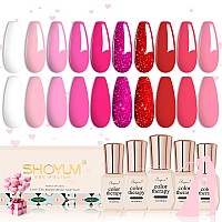 Shoyum Pink Gel Nail Polish Set Lighthot Pink Cherry Blossom Strawberry All Seasons Soak Off Long Lasting Romantic 10 Colors S