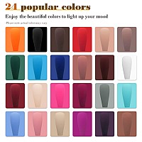 Addfavor 576Pcs Press On Nails Long Coffin Fake Nails Full Cover Matte Ballerina Acrylic Artificial False Nail Tips 24 Colors 10