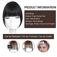 Bogsea Bangs Hair Clip In Bangs Real Human Hair French Bangs Fringe With Temples Hairpieces For Women Clip In Hair Extensions Fa