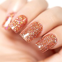 Rarjsm Glitter Gel Nail Polish Rose Gold Sparkly Iridescent Rainbow Shimmer Clear Pink Holographic Nail Gel Polish Soak Off Led