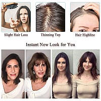 Udu Hair Toppers For Women Real Human Hair Toppers For Women With Thinning Hair Brown Toppers Hair Pieses With Bangs Clip In Ban