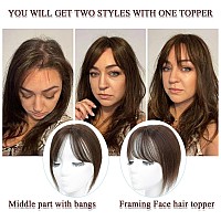 Udu Hair Toppers For Women Real Human Hair Toppers For Women With Thinning Hair Brown Toppers Hair Pieses With Bangs Clip In Ban