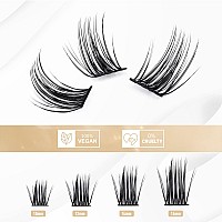 Lankiz D Curl Lash Clusters 72Pcs Diy Eyelash Extension Individual Lashes Natural Look 10121416Mm Mix Length Individual La