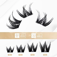 Lankiz Diy Lash Extension D Curl Lash Clusters Mega Volume Individual Lashes 10121416Mm Mix Length Soft Cluster Eyelash Ex