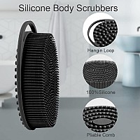 Soft Silicone Body Scrubber 2 Pcs Silicone Body Shower Silicone Loofah 2 In 1 Bath And Shampoo Brush Body Scrubber Shower Clea