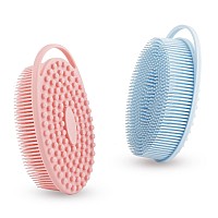 Soft Silicone Body Scrubber 2 Pcs Silicone Body Shower Silicone Loofah 2 In 1 Bath And Shampoo Brush Body Scrubber Shower Clea