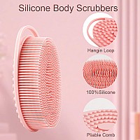 Soft Silicone Body Scrubber 2 Pcs Silicone Body Shower Silicone Loofah 2 In 1 Bath And Shampoo Brush Body Scrubber Shower Clea