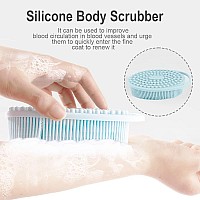 Soft Silicone Body Scrubber 2 Pcs Silicone Body Shower Silicone Loofah 2 In 1 Bath And Shampoo Brush Body Scrubber Shower Clea