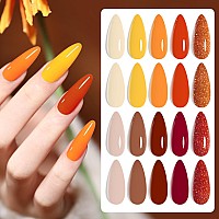 Shoyum Gel Nail Polish Set10 Colors Fall Yellow Orange Gold Glitter Pumpkin Dark Series Nail Gel Polish Starter Kit Soak Off Sa