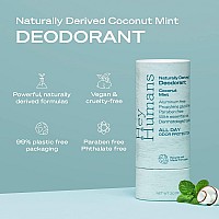 Hey Humans Coconut Mint Vegan Aluminum Free Deodorant With Natural Ingredients Coconut Oil Shea Butter All Day Odor Protec