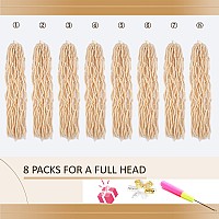 Blonde Faux Locs Crochet Hair Soft Locs 14 Inch 8 Packs Short Pre Looped Crochet Locs Goddess Locs Crochet Hair For Black Women