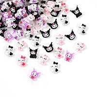 77 Pcs Nail Charms Owcath Kawaii Nail Charms Slime Charms 3D Nail Art Charms Flatback Resin Charms For Nail Art Decorations Su