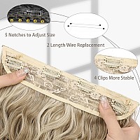 Morica Invisible Wire Hair Extensions 20 Inch Halo Hair Extension Long Wavy Synthetic Hairpiece With Transparent Wire Adjustab