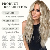 Morica Invisible Wire Hair Extensions 20 Inch Halo Hair Extension Long Wavy Synthetic Hairpiece With Transparent Wire Adjustab