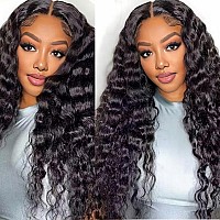 Dutefei Water Wave Lace Front Wigs Human Hair Wigs For Black Women 13X4 Lace Front Wigs Human Hair Pre Plucked With Baby Hair We