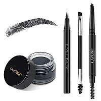 Lavone Eyebrow Stamp Pencil Kit For Eyebrows Makeup Brow Stamp Trio Kit With Waterproof Eyebrow Pencil Eyeliner Eyebrow Pomad