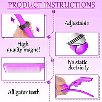 22 Pieces Magnetic Wrist Sewing Pincushion With Braiding Tools Stainless Steel Pintail Rat Tail Comb Wide Teeth Alligator Sect