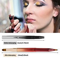 Unaone 2 Pack Lip Brush For Lipstick Retractable Lip Brushes Dualended Makeup Brush For Lipstick Lip Gloss Include Lid