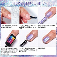 Meet Across Cat Eye Gel Polish Mermaid Glitter Nail Polish Set Soak Off Uv Led Light Magic Gel Nail Polish Kit Manicure Nail Art