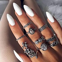 Yosomk White Fake Nails Medium Almond Press On Nails With Design Pure Color Glossy Stick On Nails Acrylic Glue On False Nails Fo