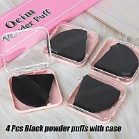 Ocim 4 Pack Triangle Powder Puffs For Face Powdersoft Velour Makeup Setting Powder Puff With Caseblack