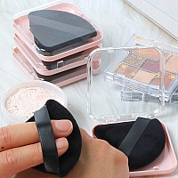 Ocim 4 Pack Triangle Powder Puffs For Face Powdersoft Velour Makeup Setting Powder Puff With Caseblack