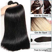 Gtlcbd Straight Bundles Human Hair 20 22 24 Inches 100 Unprocessed Brazilian Virgin Human Hair Bundles Natural Color 20 22 24