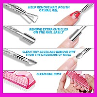 Fandame Gel Nail Polish Remover Tools Kit 10 Pcs Nail Polish Remover Clips Rose Red 100Ml Nail Polish Remover Bottle 500Pcs C