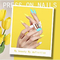 Fandamei Press On Nails Almond Matte 24 Colors 576Pcs Press On Nails Medium Almond Matte Acrylic Medium Fake Nails Full Cover