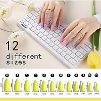 Fandamei Press On Nails Almond Matte 24 Colors 576Pcs Press On Nails Medium Almond Matte Acrylic Medium Fake Nails Full Cover