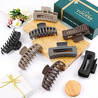 Tocess 8 Pack Neutral Big Hair Claw Clips For Women Large Claw Clip For Thin Thick Curly Hair 90S Strong Hold 433 Inch Nonslip