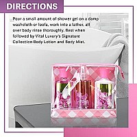 Vital Luxury Bath Body Care Travel Set Pea Flower Scent Home Spa Set With Body Lotion Shower Gel And Fragrance Mist Christma