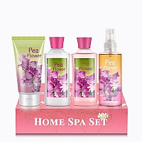 Vital Luxury Sweet Pea Bath Body Kit 3 Fl Oz Ideal Skincare Gift Home Spa Set Includes Body Lotion Shower Gel Body Cream