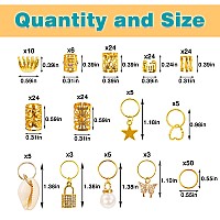 Wnj Gold Hair Beads Jewelry 212Pcs Hair Accessories Loc Jewelry Tube Bead For Hair Dreadlock Metal Hair Coils Rings Hair Bra