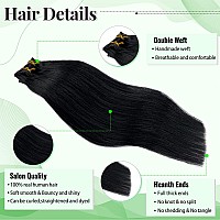 Clip In Human Hair Extensions Jet Black Remy Hair Extensions Clip In Human Hair 100 Real Human Hair Extensions Clip Ins 18 Inc