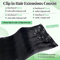 Clip In Human Hair Extensions Jet Black Remy Hair Extensions Clip In Human Hair 100 Real Human Hair Extensions Clip Ins 18 Inc