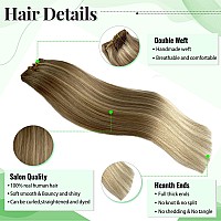 Balayage Blonde Clip In Hair Extensions Real Human Hair 14 Inch 5Pcs70G Walnut Brown To Ash Brown Mixed Platinum Blonde Remy Hu