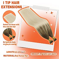 Sunny I Tip Hair Extensions Human Hair Balayage Light Brown Ombre Platinum Blonde I Tip Hair Extensions Balayage Itip Human Hair