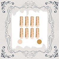 Votacos Press On Nails Long Coffin Fake Nails Nude False Nails With Golden Design Glossy Stick On Nails For Women 596