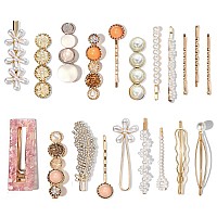 Mehayi 20 Pcs Pearl Hair Clips Set Fashion Korean Acrylic Resin Hair Barrettes Bobby Pins Hairpins For Women And Ladies Girls H