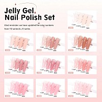 Larvall Beautpal Jelly Gel Nail Polish Set Nude Gel Polish Kit Milky Nude Sheer Pink Soak Off Uv Translucent Nail Polish Gel 10P