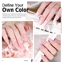 Larvall Beautpal Jelly Gel Nail Polish Set Nude Gel Polish Kit Milky Nude Sheer Pink Soak Off Uv Translucent Nail Polish Gel 10P