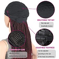 Aisaide Burgundy Braided Headband Wigs For Black Women Thick Braid Jumbo Wig Ombre Red Box Braided Twist Crochet Hair Wrap Wig W