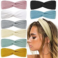 Huachi Boho Head Bands For Womens Hair Non Slip Twist Hair Bands For Short Hair Fashion Summer Hair Accessories Solid Color 8