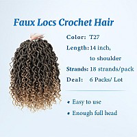 Forevery Faux Locs Crochet Hair 14 Inch Goddess Locs Crochet Hair 6 Packs Prelooped Crochet Hair For Black Women Crochet Boho Lo