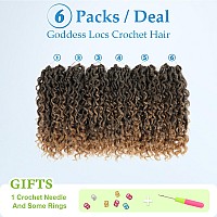 Forevery Faux Locs Crochet Hair 14 Inch Goddess Locs Crochet Hair 6 Packs Prelooped Crochet Hair For Black Women Crochet Boho Lo