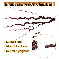 Forevery Goddess Locs Crochet Hair 14 Inch Faux Locs Crochet Hair 6Packs Prelooped Crochet Hair For Black Women Burgundy Boho L