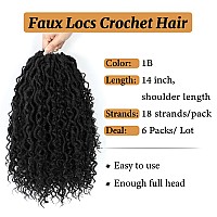 Forevery Goddess Locs Crochet Hair 14 Inch Faux Locs Crochet Hair 6 Packs Prelooped Crochet Hair For Women River Locs Crochet Ha