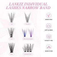 Lankiz Diy D Curl Eyelash Extensionsindividual Lash Extensions Clusters72 Clusters Soft And Lightweight 16Mm Only Mix Resuale