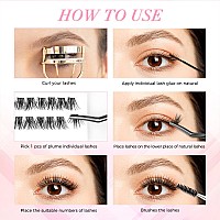 Lankiz Diy D Curl Eyelash Extensionsindividual Lash Extensions Clusters72 Clusters Soft And Lightweight 16Mm Only Mix Resuale